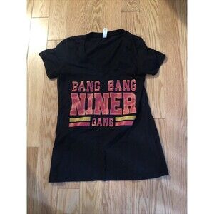 Bang‎ Bang Niners Gang T Shirt Women's Medium Black Short Sleeve NWOT